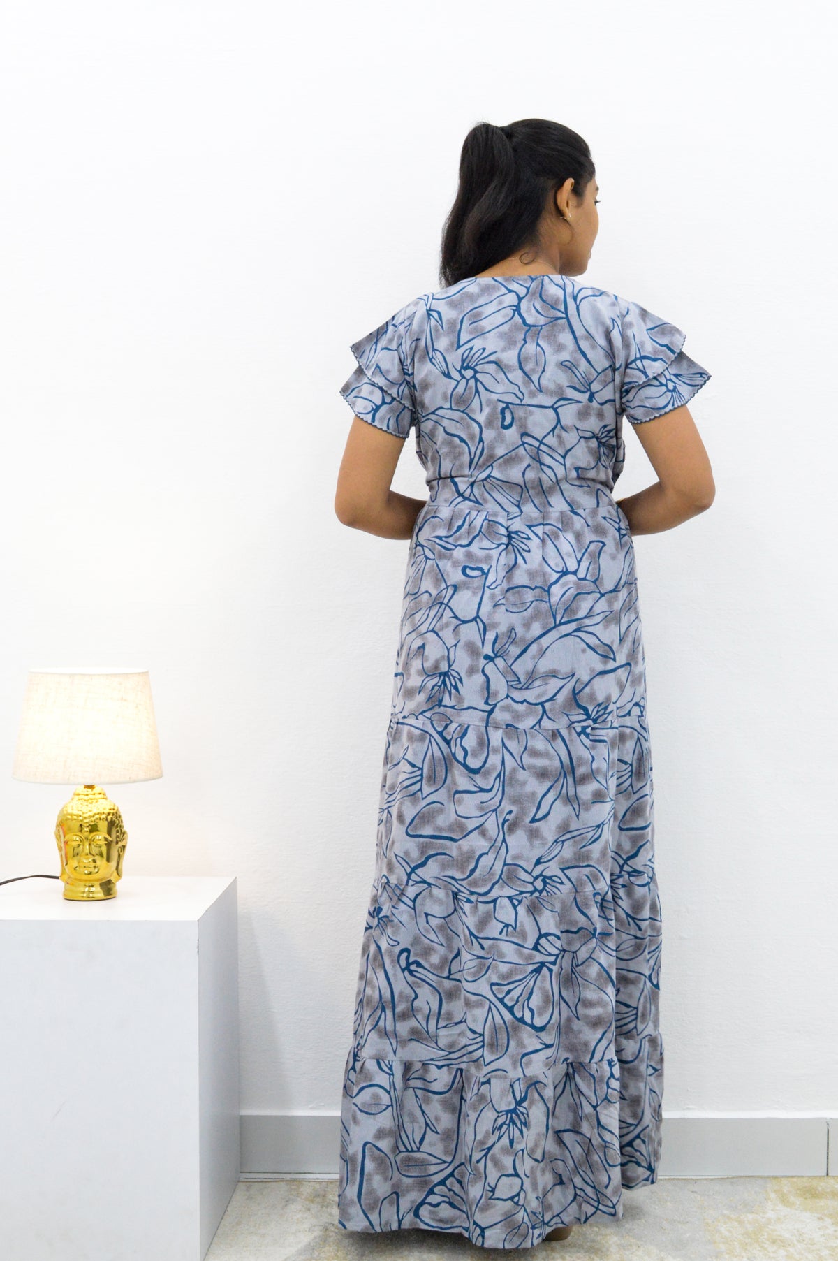 Stylish Arrivals Alpine Gathering Frock Model Night Gown's | Front Adjustable Gathering Style Rope Rope | Puff Sleeve | Trending Collection's for Stylish Women's (GFF)