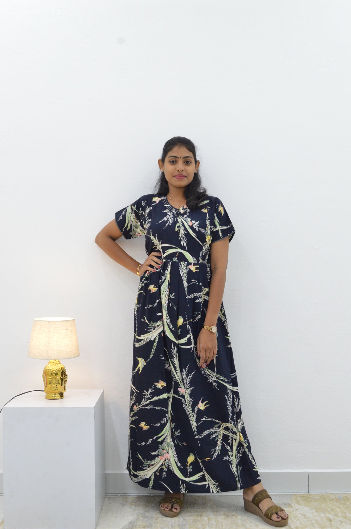 ✨ MANGAI Premium Rayon Maternity Frock for Pregnancy Women ✨ Invisible Feeding Zipper | Stylish Fancy Neck | Side Pocket | Comfortable Pregnancy & Casual Wear (RMF)