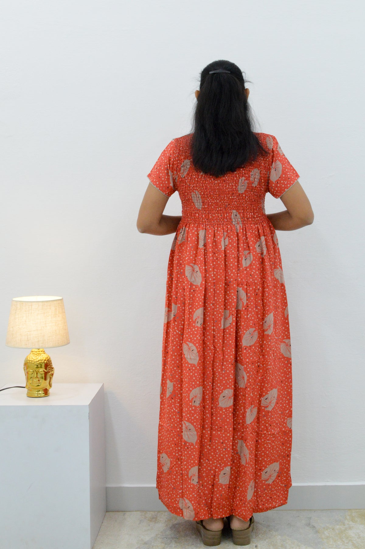 ALPINE Smocking Nighty | Beautiful Pleated Design | Side Pocket | Stylish Nighty for Trendy Women's | Your Perfect Nightwear Collection's (SAP)