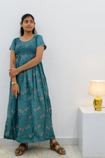 ALPINE Smocking Nighty | Beautiful Pleated Design | Side Pocket | Stylish Nighty for Trendy Women's | Your Perfect Nightwear Collection's (SAP)