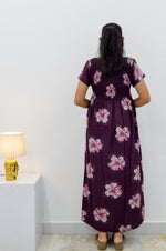 ALPINE Smocking Nighty | Beautiful Pleated Design | Side Pocket | Stylish Nighty for Trendy Women's | Your Perfect Nightwear Collection's (SAP)