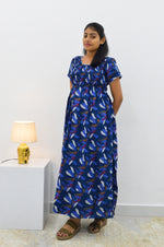 ALPINE Smocking Nighty | Beautiful Pleated Design | Side Pocket | Stylish Nighty for Trendy Women's | Your Perfect Nightwear Collection's (SAP)