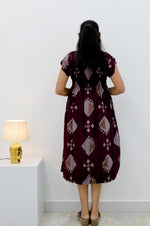 MANGAI Premium Rayon MAXI Frock Smocking Night Gown | Stretchable & Comfort Fit | Fancy Pleated Style with Side Pocket | Round Neck Nightwear for Stylish Women (SRM)