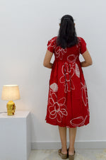 MANGAI Premium Rayon MAXI Frock Smocking Night Gown | Stretchable & Comfort Fit | Fancy Pleated Style with Side Pocket | Round Neck Nightwear for Stylish Women (SRM)