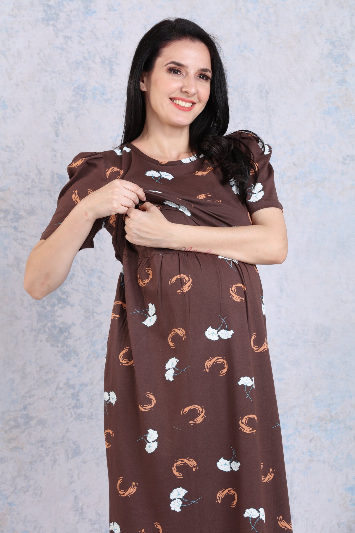 New HOSIERY Cotton Zipless Feeding Wear | Fancy Sleeve with Round Neck | Flap Open Zipless Feeding wear for Pregnancy Women (MMG)