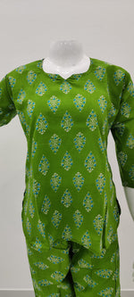 MANGAI Premium Cotton Printed Cambric Night Suits | Stylish Print's All Over | Top & Bottom Set | 3/4 Sleeve | Trendy Night Suits for Stylish Women's (MNS)