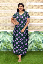 MANGAI Daily Wear Casual Comfort Fit Cotton Printed Nighties | Front Open Zipper Model | Fancy Round Neck with Side Pocket Cotton Nighties (DRN)