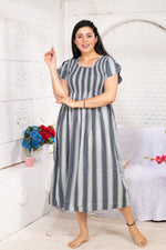 Alpine Smocking Maxi Frock Model Nightgown for Trendy Women's & Teenage Girl's | Stretchable Comfort to Body Fit | Side Pocket & Stylish Round Neck MAXI Gown for Women's Teenage Girl's (ASM)