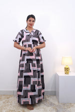 Mangai 3 Layer Frock Model Nighties Soft and Smooth Premium Quality Rayon Material , Fancy Frilled Sleeve Side Pocket , Back tie Rope Stylish Collection's for Trendy Women's (MRK)