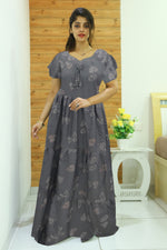 Stylish Alpine FULL FROCK Model Nighties| Fancy Sleeves & Neck Pattern| Side Pocket with Back Tie Rope | Perfect Nightwear Trendy Women's (AFK)