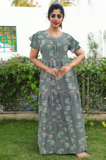 Stylish Arrivals NewFULL FROCK Model Nighties| Fancy Sleeves & Neck Pattern| Side Pocket with Back Tie Rope | Perfect Nightwear Trendy Women's (AFK)