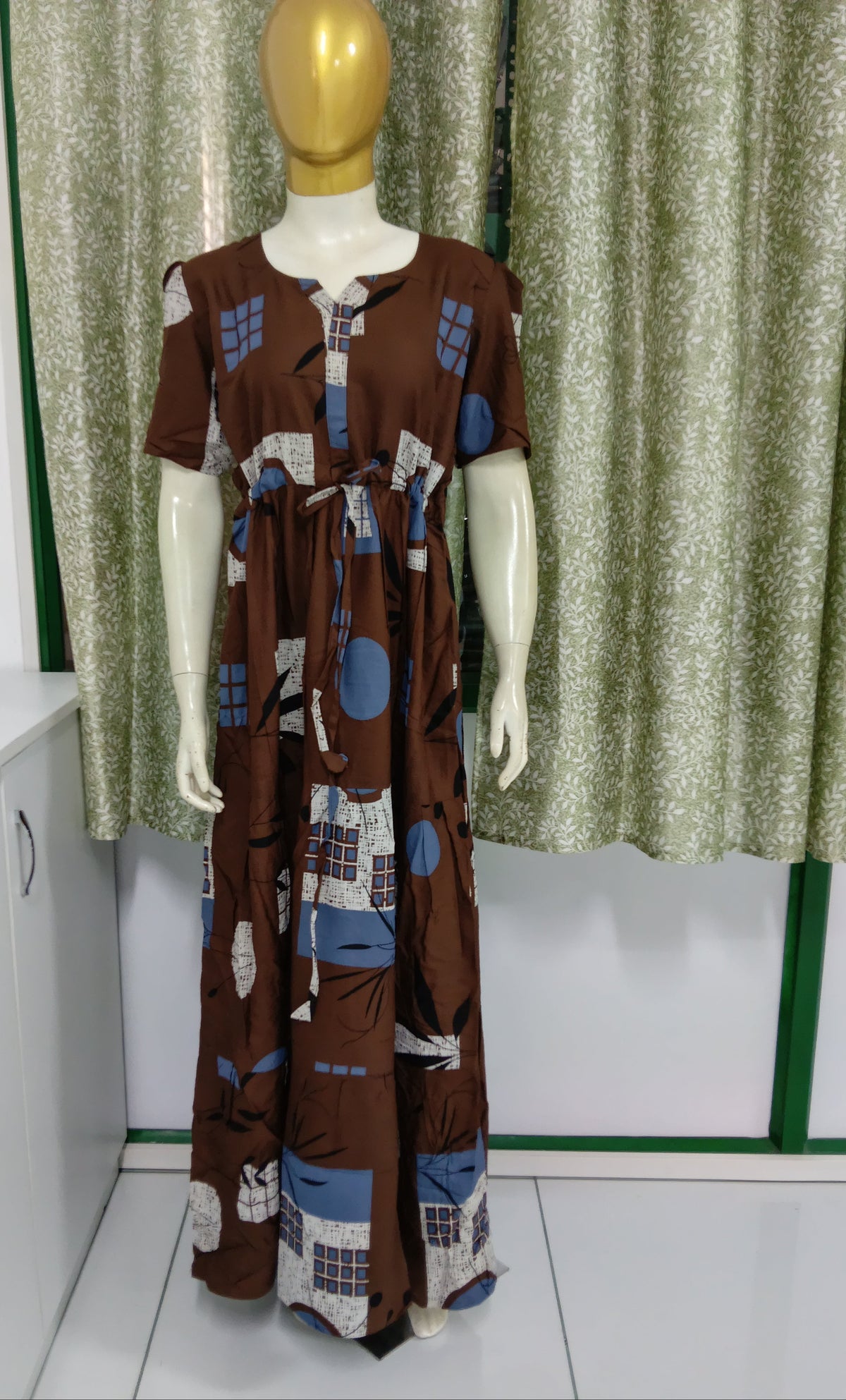 Stylish Arrivals Rayon Gathering Frock Model Night Gown's | Front Adjustable Gathering Style Rope Rope | Puff Sleeve | Trending Collection's for Stylish Women's (FKG)