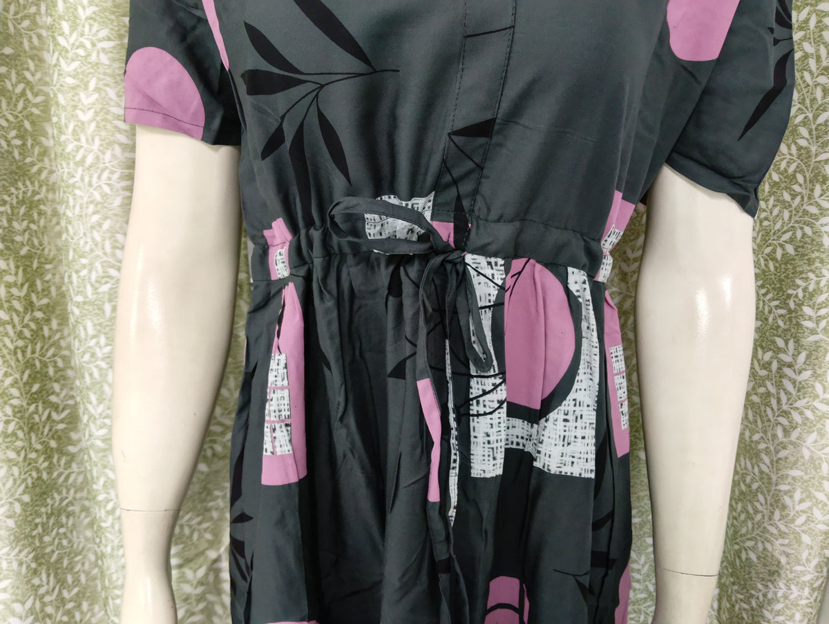 Stylish Arrivals Rayon Gathering Frock Model Night Gown's | Front Adjustable Gathering Style Rope Rope | Puff Sleeve | Trending Collection's for Stylish Women's (FKG)