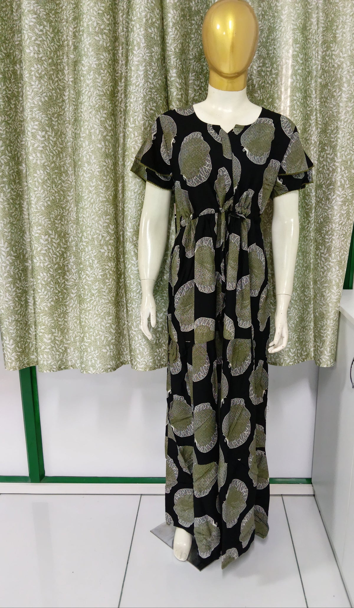 Stylish Arrivals Rayon Gathering Frock Model Night Gown's | Front Adjustable Gathering Style Rope Rope | Double Layer Sleeve | Trending Collection's for Stylish Women's (FKG)