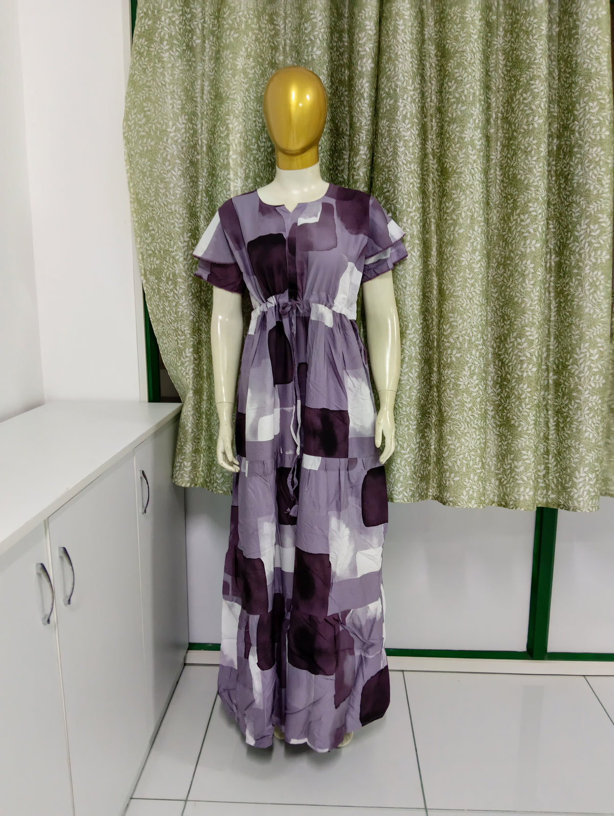 Stylish Arrivals Rayon Gathering Frock Model Night Gown's | Front Adjustable Gathering Style Rope Rope | Puff & Double Layer Sleeve's | Trending Collection's for Stylish Women's (FKG)