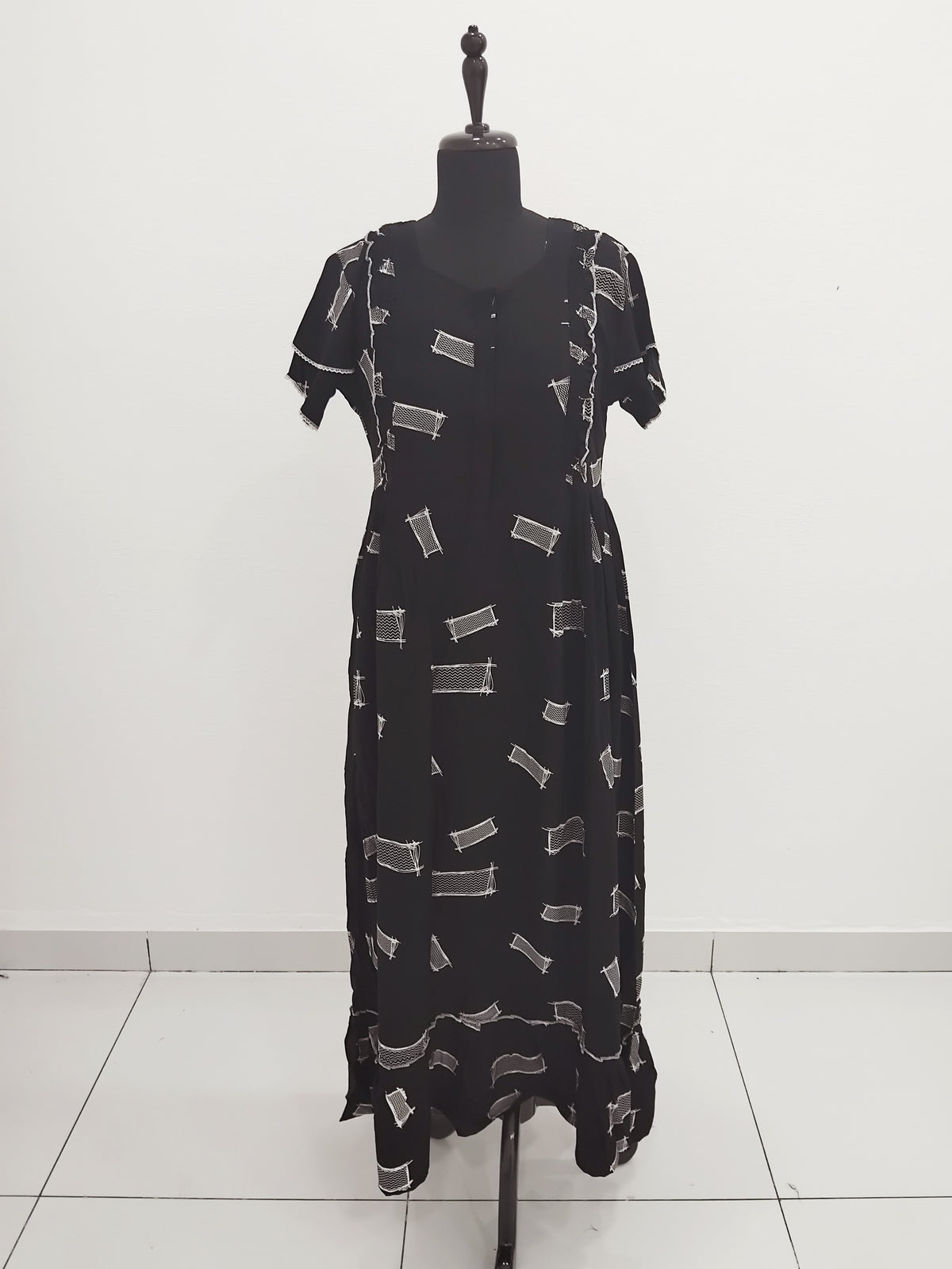 MANGAI Rayon Frock Nighties | Front Open Lengthy Zipper Comforts Feeding | Fancy Double Layered Butterfly Sleeve's | Post & Pre Pregnancy's and Casual Wear | Side Pocket |Versatile Rayon Frock Night Gown's for Stylish Women's (RPW)