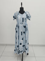 MANGAI Rayon Frock Nighties | Front Open Lengthy Zipper Comforts Feeding | Fancy Double Layered Butterfly Sleeve's | Post & Pre Pregnancy's and Casual Wear | Side Pocket |Versatile Rayon Frock Night Gown's for Stylish Women's (RPW)