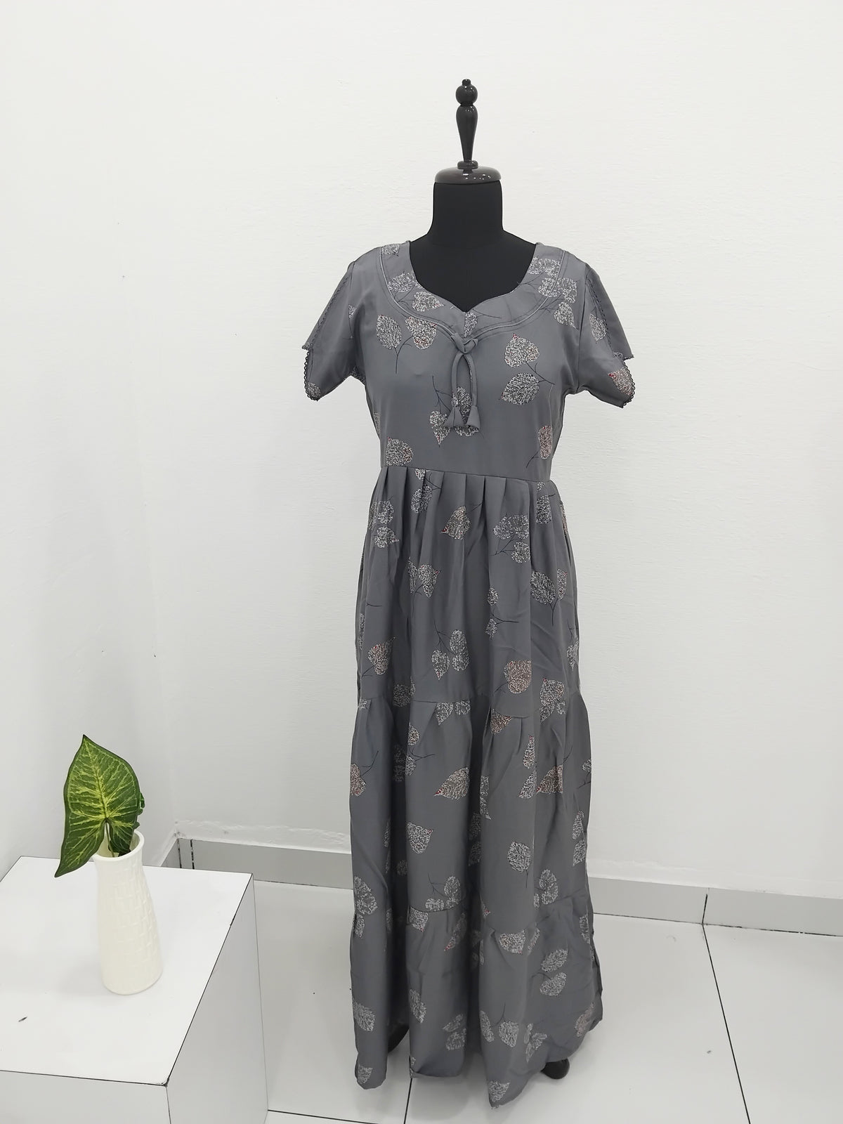 Stylish Alpine FULL FROCK Model Nighties| Fancy Sleeves & Neck Pattern| Side Pocket with Back Tie Rope | Perfect Nightwear Trendy Women's (AFK)