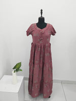 Stylish Alpine FULL FROCK Model Nighties| Fancy Sleeves & Neck Pattern| Side Pocket with Back Tie Rope | Perfect Nightwear Trendy Women's (AFK)