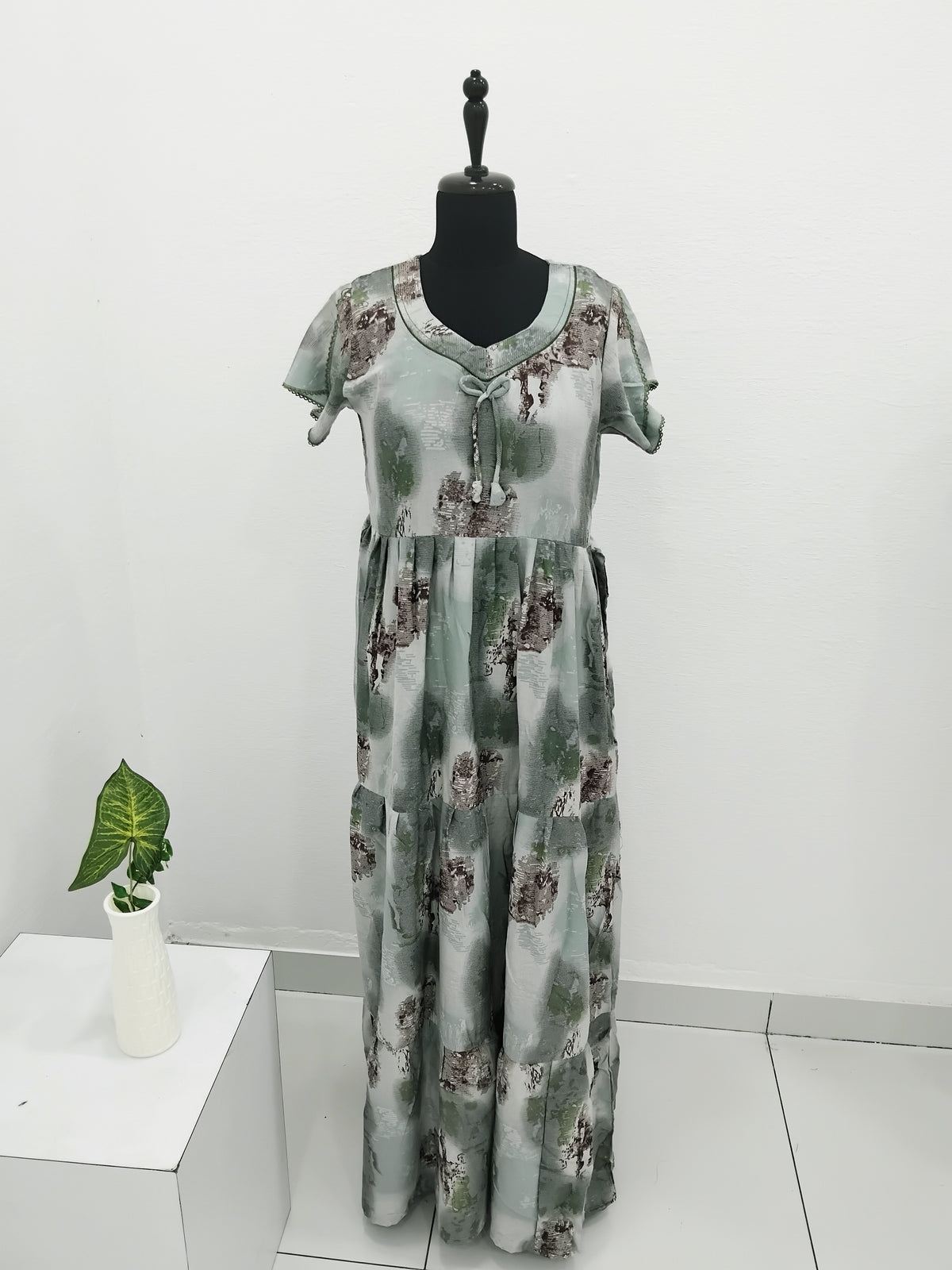 Stylish Alpine FULL FROCK Model Nighties| Fancy Sleeves & Neck Pattern| Side Pocket with Back Tie Rope | Perfect Nightwear Trendy Women's (FRK)