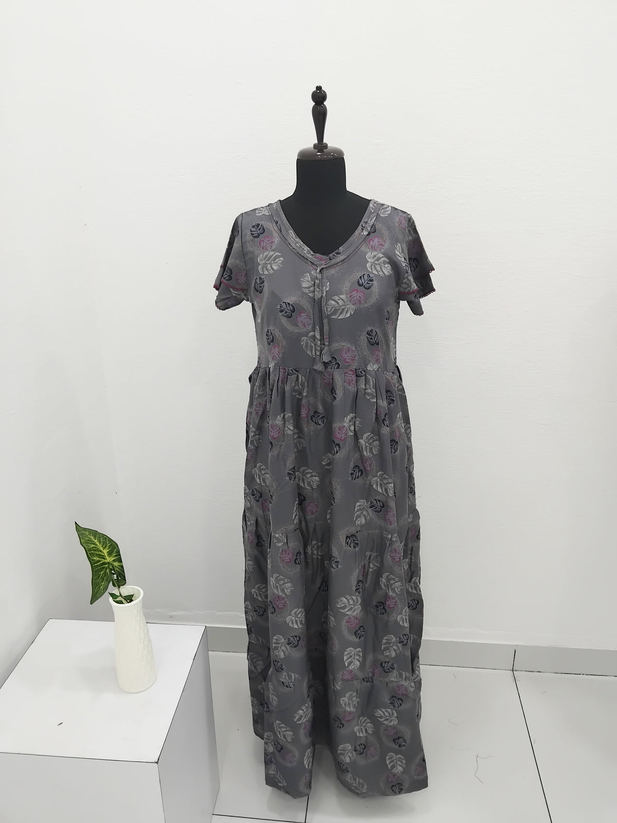 Stylish Alpine FULL FROCK Model Nighties| Fancy Sleeves & Neck Pattern| Side Pocket with Back Tie Rope | Perfect Nightwear Trendy Women's (FRK)