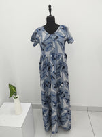 Stylish new FULL FROCK Model Nighties| Fancy Sleeves & Neck Pattern| Side Pocket with Back Tie Rope | Perfect Nightwear Trendy Women's (FRK)