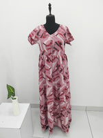 Stylish new FULL FROCK Model Nighties| Fancy Sleeves & Neck Pattern| Side Pocket with Back Tie Rope | Perfect Nightwear Trendy Women's (FRK)