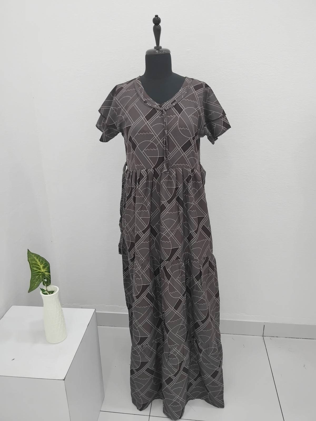 Stylish Alpine FULL FROCK Model Nighties| Fancy Sleeves & Neck Pattern| Side Pocket with Back Tie Rope | Perfect Nightwear Trendy Women's (FRK)