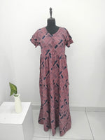 Stylish Alpine FULL FROCK Model Nighties| Fancy Sleeves & Neck Pattern| Side Pocket with Back Tie Rope | Perfect Nightwear Trendy Women's (FRK)