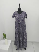 Stylish new FULL FROCK Model Nighties| Fancy Sleeves & Neck Pattern| Side Pocket with Back Tie Rope | Perfect Nightwear Trendy Women's (FRK)