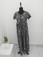 Stylish new FULL FROCK Model Nighties| Fancy Sleeves & Neck Pattern| Side Pocket with Back Tie Rope | Perfect Nightwear Trendy Women's (FRK)