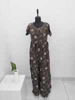 Stylish Alpine FULL FROCK Model Nighties| Fancy Sleeves & Neck Pattern| Side Pocket with Back Tie Rope | Perfect Nightwear Trendy Women's (FRK)