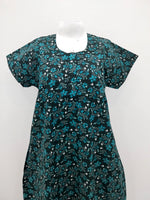 MANGAI Daily Wear Casual Comfort Fit Cotton Printed Nighties | Front Open Zipper Model | Fancy Round Neck with Side Pocket Cotton Nighties (DRN)