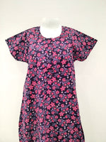 MANGAI Daily Wear Casual Comfort Fit Cotton Printed Nighties | Front Open Zipper Model | Fancy Round Neck with Side Pocket Cotton Nighties (DRN)