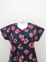 MANGAI Daily Wear Casual Comfort Fit Cotton Printed Nighties | Front Open Zipper Model | Fancy Round Neck with Side Pocket Cotton Nighties (DRN)