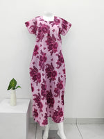 MANGAI Daily Wear Casual Comfort Fit Cotton Printed Nighties | Front Open Zipper Model | Fancy Round Neck with Side Pocket Cotton Nighties (DRN)