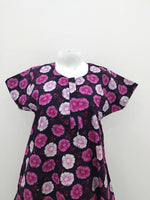 MANGAI Daily Wear Casual Comfort Fit Cotton Printed Nighties | Front Open Zipper Model | Fancy Round Neck with Side Pocket Cotton Nighties (DRN)