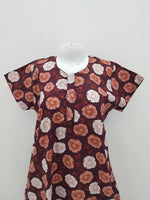 MANGAI Daily Wear Casual Comfort Fit Cotton Printed Nighties | Front Open Zipper Model | Fancy Round Neck with Side Pocket Cotton Nighties (DRN)