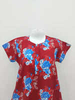 MANGAI Daily Wear Casual Comfort Fit Cotton Printed Nighties | Front Open Zipper Model | Fancy Round Neck with Side Pocket Cotton Nighties (DRN)