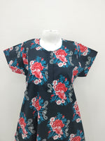 MANGAI Daily Wear Casual Comfort Fit Cotton Printed Nighties | Front Open Zipper Model | Fancy Round Neck with Side Pocket Cotton Nighties (DRN)