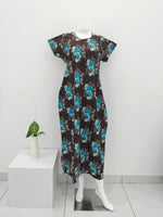 MANGAI Daily Wear Casual Comfort Fit Cotton Printed Nighties | Front Open Zipper Model | Fancy Round Neck with Side Pocket Cotton Nighties (DRN)