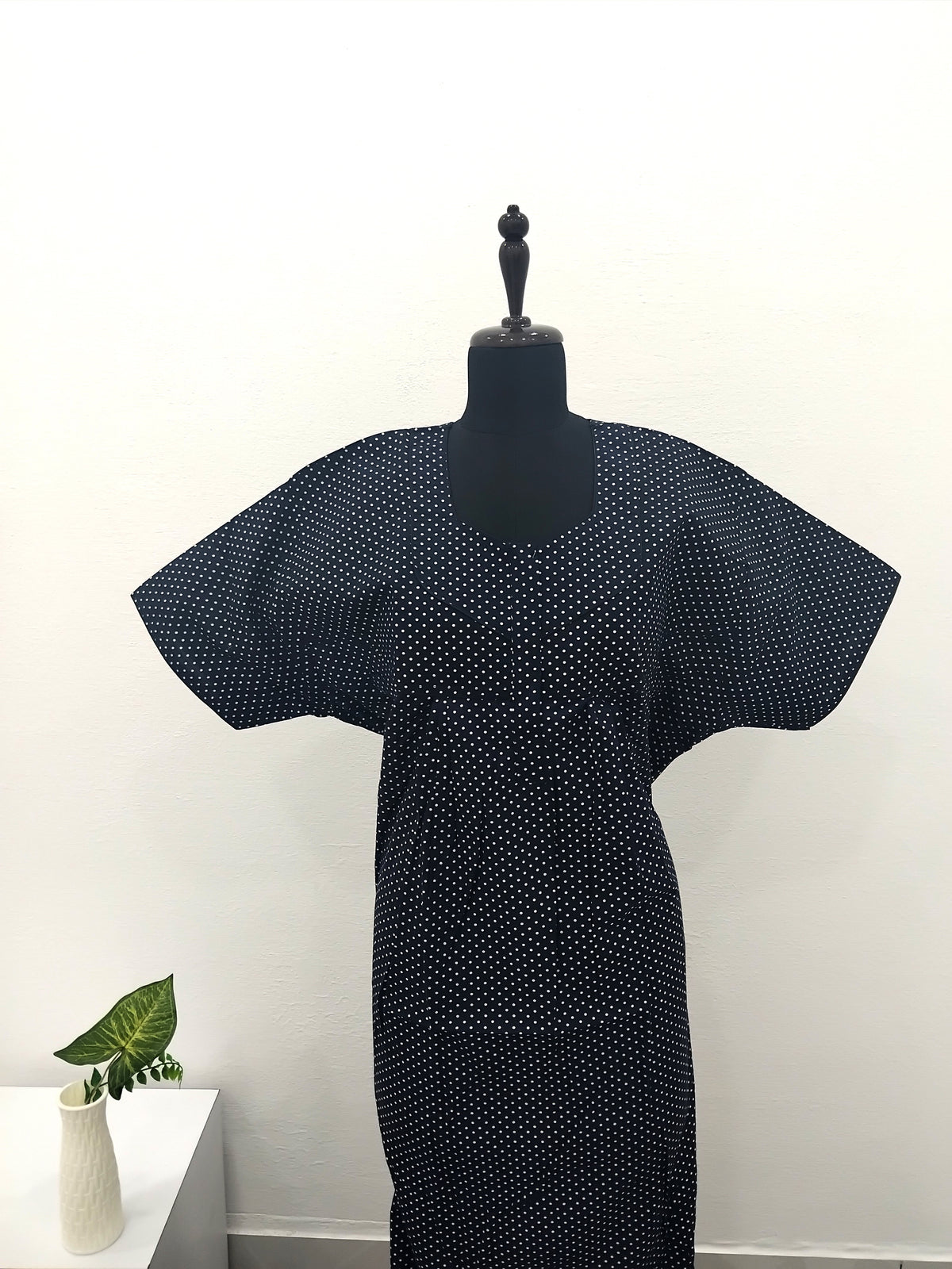 MANGAI Premium Cotton Printed Pleated Model Half Sleeve 3XL Size Nighties - Fancy Neck | With Side Pocket |Shrinkage Free Nighties | Trendy Collection's for Stylish Women's (3XL-SBS)