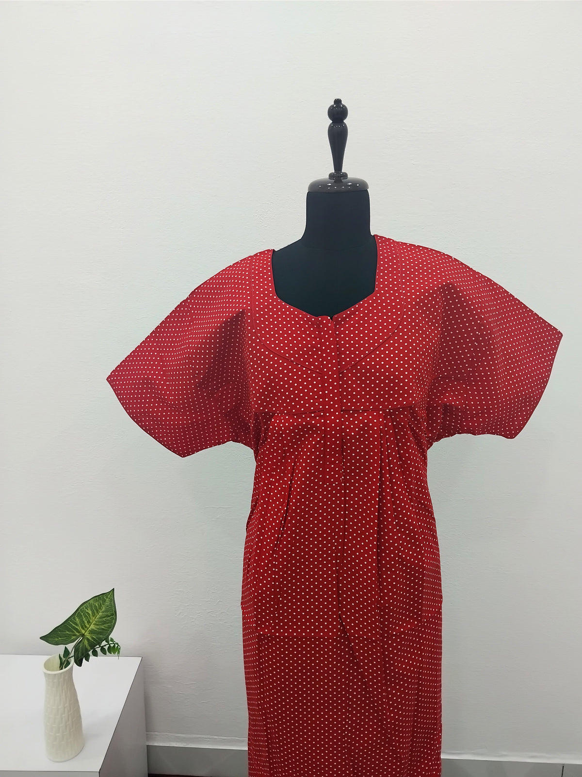 MANGAI Premium Cotton Printed Pleated Model Half Sleeve 3XL Size Nighties - Fancy Neck | With Side Pocket |Shrinkage Free Nighties | Trendy Collection's for Stylish Women's (3XL-SBS)