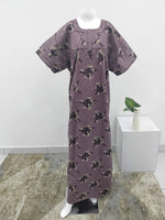 MANGAI Premium Cotton Printed Pleated Model Half Sleeve 4XL Size Nighties - Fancy Neck | With Side Pocket |Shrinkage Free Nighties | Trendy Collection's for Stylish Women's (4XL-VBS)