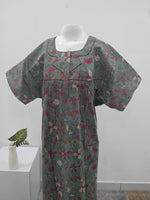 MANGAI Premium Cotton Printed Pleated Model Half Sleeve 4XL Size Nighties - Fancy Neck | With Side Pocket |Shrinkage Free Nighties | Trendy Collection's for Stylish Women's (4XL-VBS)