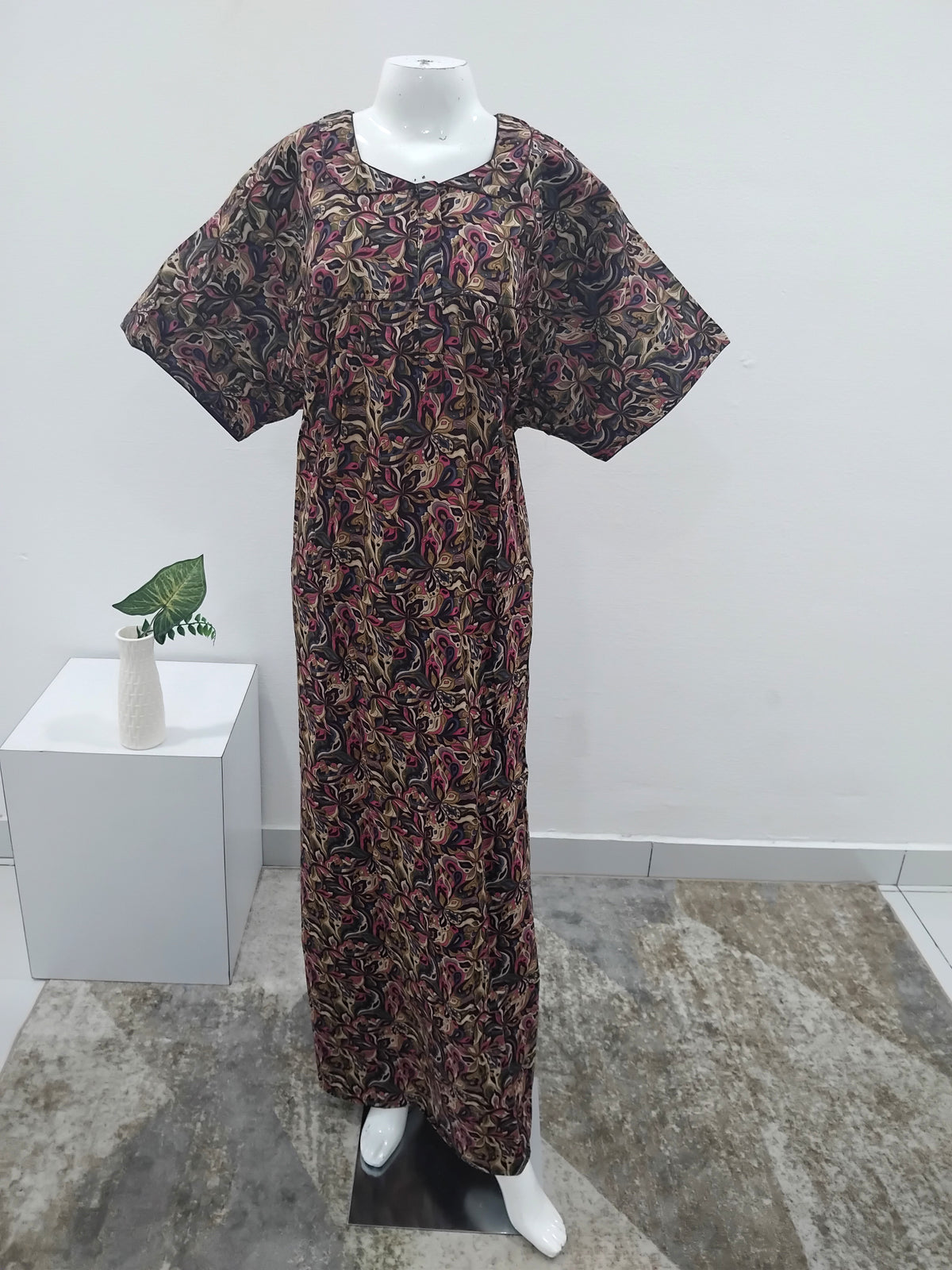 MANGAI Premium Cotton Printed Pleated Model Half Sleeve 4XL Size Nighties - Fancy Neck | With Side Pocket |Shrinkage Free Nighties | Trendy Collection's for Stylish Women's (4XL-VBS)