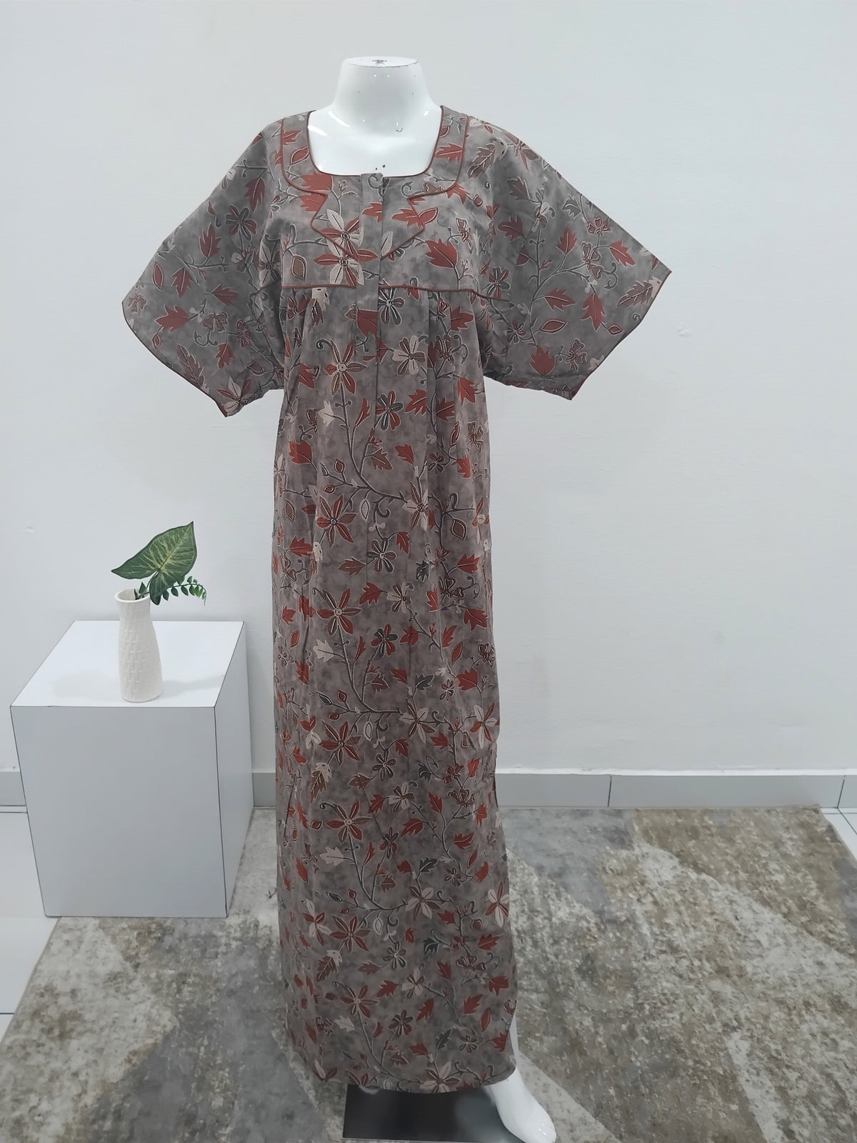 MANGAI Premium Cotton Printed Pleated Model Half Sleeve 4XL Size Nighties - Fancy Neck | With Side Pocket |Shrinkage Free Nighties | Trendy Collection's for Stylish Women's (4XL-VBS)