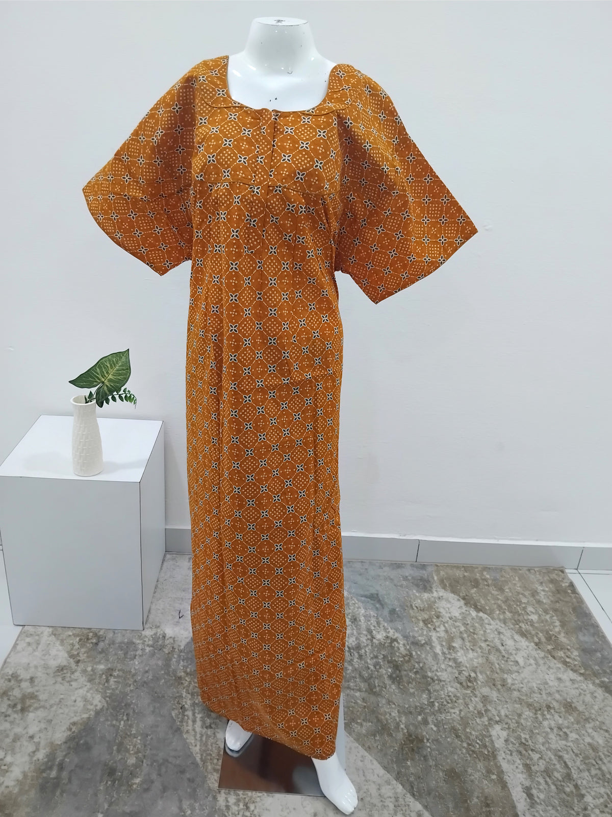 MANGAI Premium Cotton Printed Pleated Model Half Sleeve 5XL Size Nighties - Fancy Neck | With Side Pocket |Shrinkage Free Nighties | Trendy Collection's for Stylish Women's (5XL-VBS)