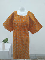 MANGAI Premium Cotton Printed Pleated Model Half Sleeve 5XL Size Nighties - Fancy Neck | With Side Pocket |Shrinkage Free Nighties | Trendy Collection's for Stylish Women's (5XL-VBS)