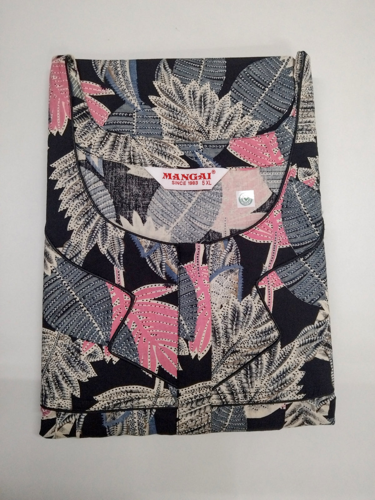 MANGAI Premium Cotton Printed Pleated Model Half Sleeve 5XL Size Nighties - Fancy Neck | With Side Pocket |Shrinkage Free Nighties | Trendy Collection's for Stylish Women's (5PZ)